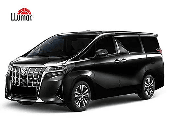 kaca film llumar alphard